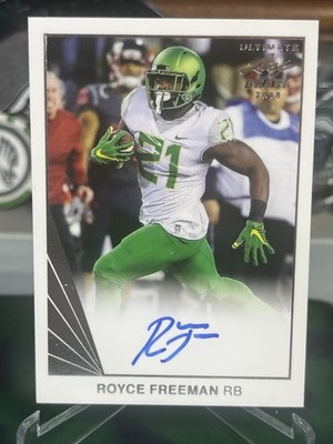 2018 Chicago Bears   Royce Freeman Ultimate Leaf Draft Autograph   On Card