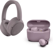 JLab Mauve Audio Bundle – Lux ANC Over-Ear Headphones + Go Air Pop+ Earbud - NIB