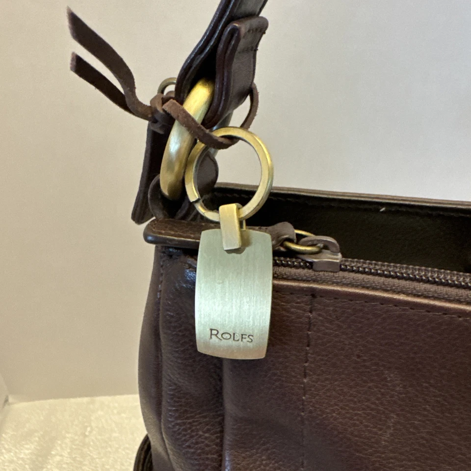 Bolso de hombro de cuero marrón Rolf’s Foto 3 de 4