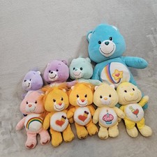 Vintage Lot Of 8 Care Bears Plush Toys 2002-2003