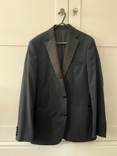 Moss 1851 Black Tuxedo Jacket Tailored Fit 38R Peak Lapel 2 Button