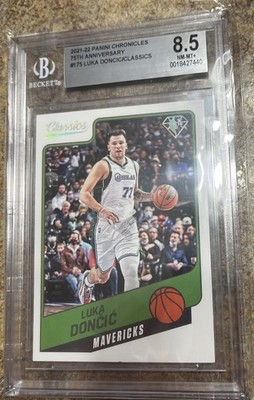 2021-22 Panini Chronicles - Classics Luka Dončić #175 #72/75 Beckett 8.5 Pop 1