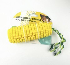 CORN-SHAPED SQUEAKY DOG TOOTHBRUSH TOY,