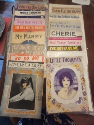 Vintage Lot Of 19 Sheet Music Pages Some Irving Berlin 20s 50s