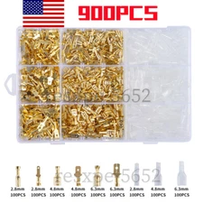 900 Automotive Insulated Wire Crimp Connectors Female Male Spade Splice Terminal