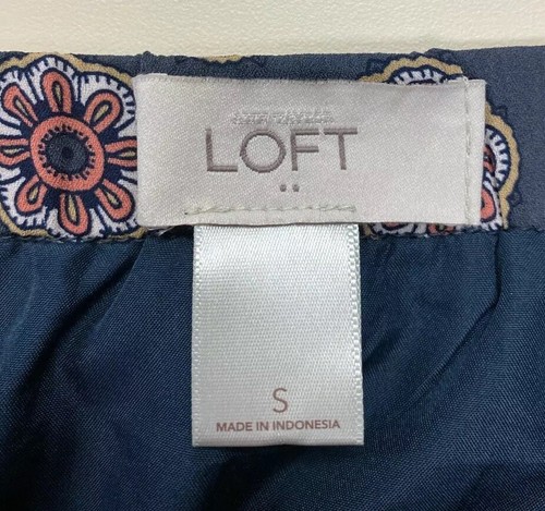 Ann Taylor LOFT Womens Dusty Purple Floral Geometric Print Pleated Skirt Sz S - Picture 3 of 6