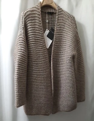 Fabiana Filippi Femmes Gris/Or Tricot Extérieur Cardigan Sz: US M / 42EU - Photo 1/4