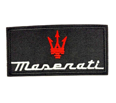 Maserati USA Racing Patch Bügelflicken gestickter Aufnäher schwarz