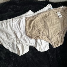 3 VTG Simply Basic cotton briefs Underwear Panties Granny Sissy Large Sz 10 NWT