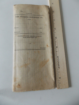 1908 The Wabash Railroad Vertrag über die Pacht von Land