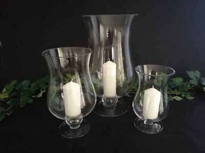 Large Glass Hurricane Vase 47 Candle Holders Wedding 47