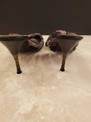 Nine West Black Taupe High Heel Slip On 8 1/2 M - Picture 3 of 7