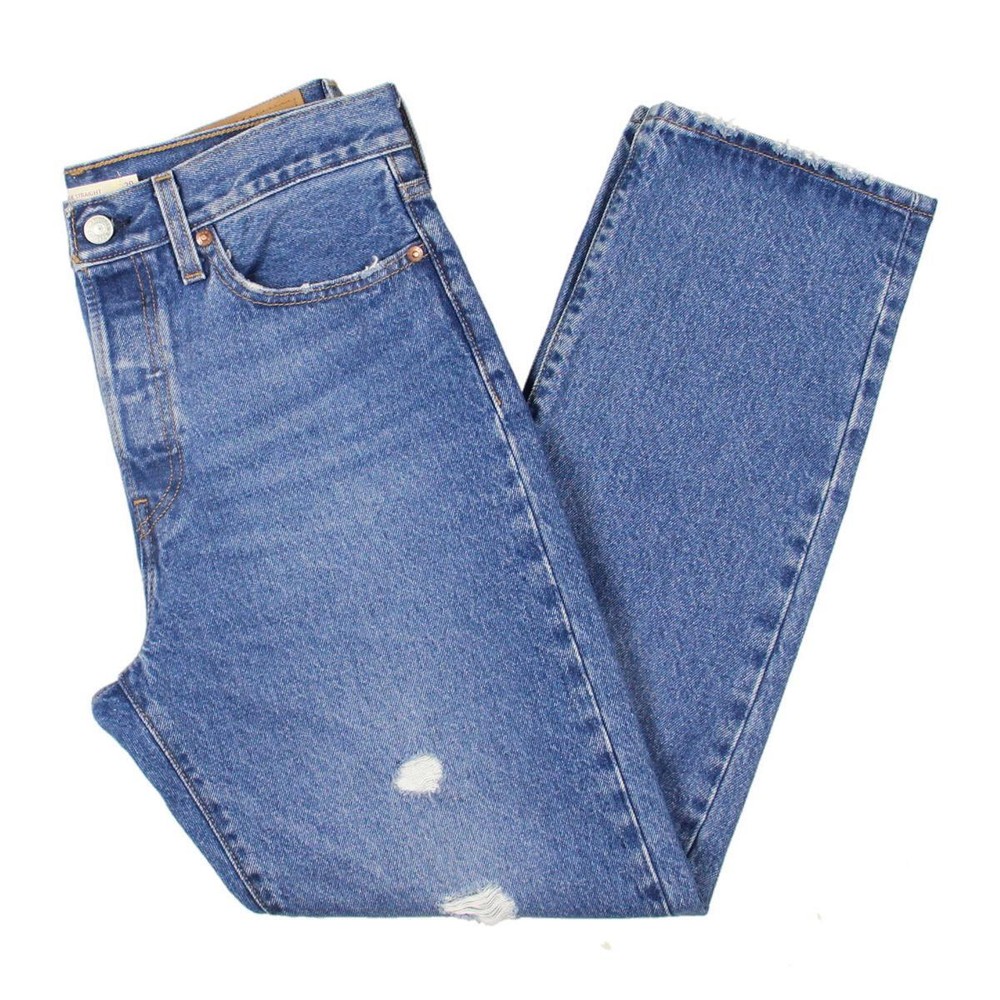 Levi's Womens Wedgie Button Fly Distressed Denim Straight Leg Jeans BHFO 2475