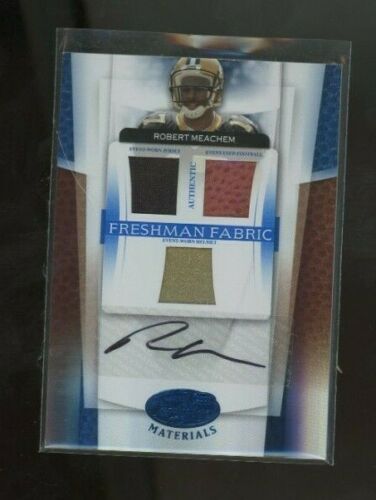 2007 Leaf Blue Meachem Freshman Fabric Jersey, Helmet and football Auto RC 14/50