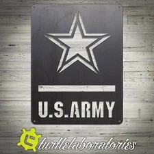Decorative US Army Plaque Metal Wall Art Hanging Home Decor
