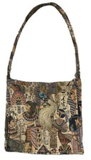 Vtg Tapestry Shoulder Bag Purse Embroidered 12 X 11  Made USA