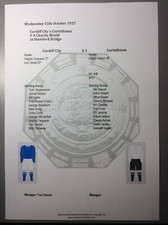 1927 Cardiff City v Corinthians Charity Shield Matchsheet