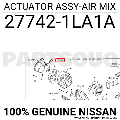 277421LA1A Genuine Nissan ACTUATOR ASSY-AIR MIX 27742-1LA1A | eBay