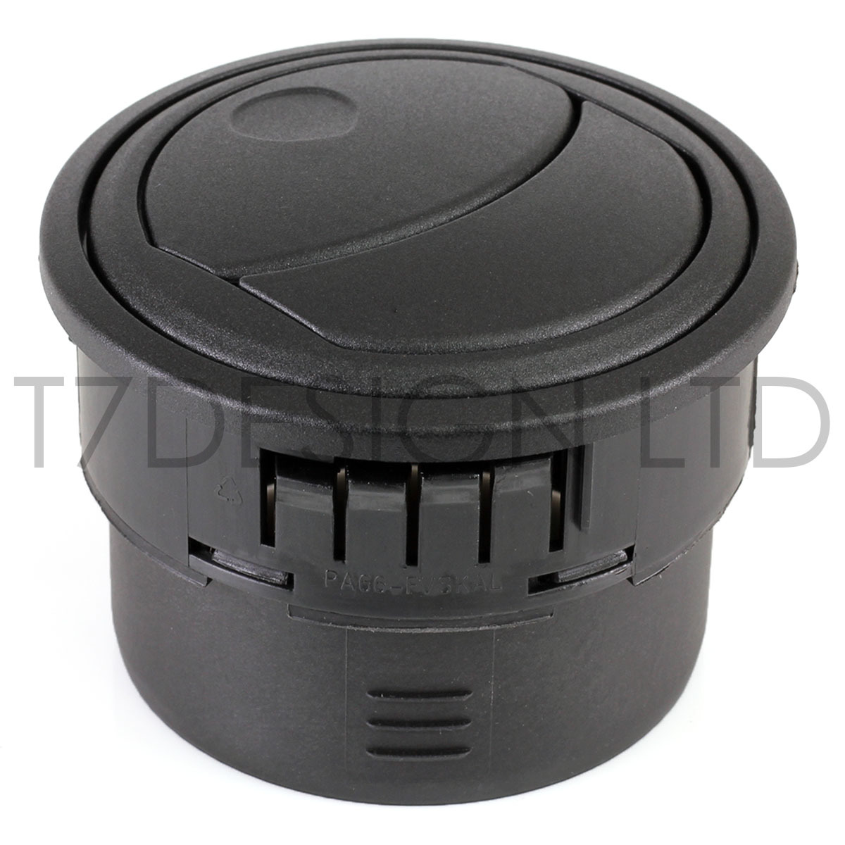 Grille Aération Riloer 60mm - ABS Noir/grise - Pour Climatiseur RV, Bus, Bateau - Rotation 360°