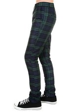 Mens Vintage Retro Mod Blackwatch Slim Skinny Fitting Tartan Trousers (JM1650)