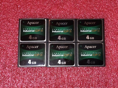 Apacer, Compact Flash  4GB CFIII  Memory Cards  Cleaned and Reformatted, 6 pcs.