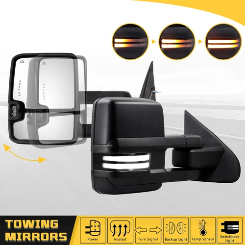 Power Folding Towing Mirrors Switchback for 2014-2019 Chevy Silverado GMC Sierra