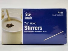 Wood Coffee Stirrers 500 Wooden 7.5" Rounded Ends Craft Sticks Stir Rods Sticks