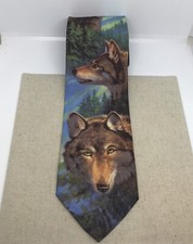 Rockmount Ranch Wear Tru-West Mens neck tie  wolf  Nature Scene USA