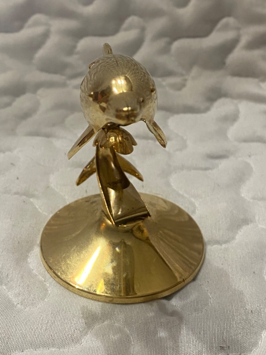 VTg 3.5” Dolphin Austrian Crystal 24K Gold Plate -Crystal Delight