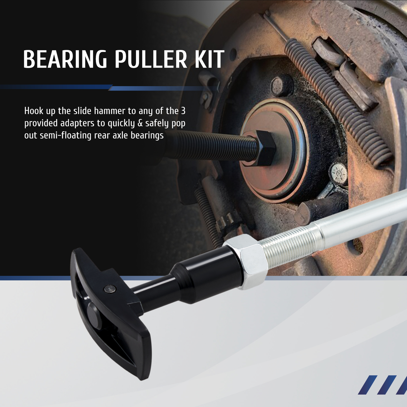 OMT 8pc Rear Axle Bearing Seal Removal Tool Set Slide Hammer Kit with