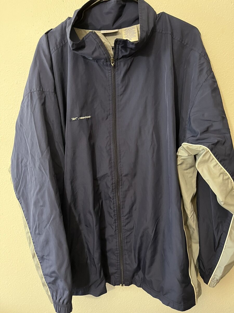 Reebok 703957 Men's Navy Blue & Gray Full Zip Lined Reebok 703957 Men's Navy Blue & Gray Full Zip Lined