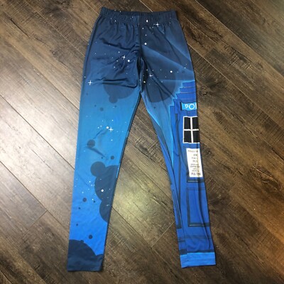 Dr. Who Tardis Blue Leggings Pants Pajamas ((size Small))
