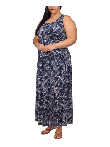 michael kors navy blue long dress Michael Kors Women's Navy Blue Gold Floral Maxi Dress Size Medium NWT Retail 125