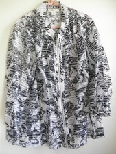 Professional OOAK Beautiful See Thru Sheer Jacket Shirt Full Metal Zipper Front 