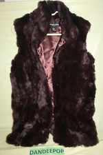 Adrienne Landau Rex Fur Vest Deep Brown Size Women's Small 