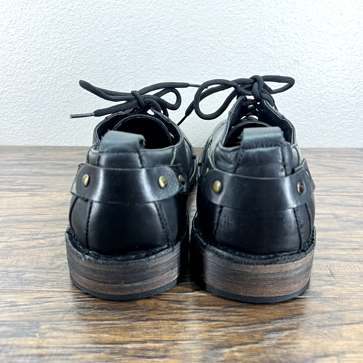 BedStu Mens Oxford Size 9 Black Leather Cap Toe Lace Up  display picture 2