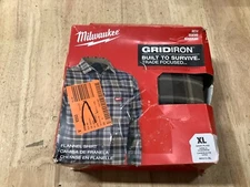 Milwaukee GRIDIRON Flannel Shirt X-LARGE Gray Plaid M551G-XL