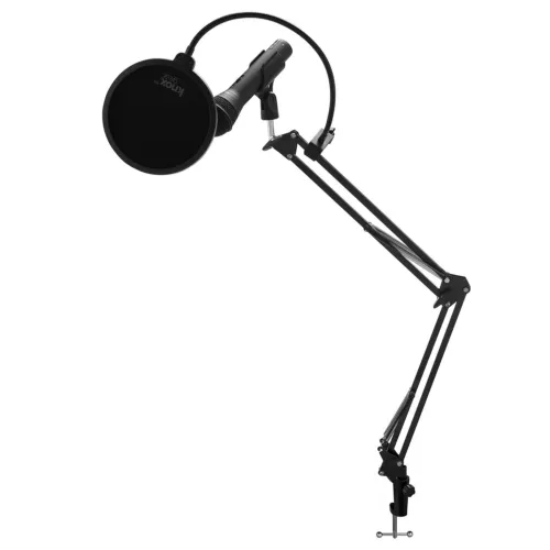 Samson Q2U Black Handheld Dynamic USB Microphone with Boom Arm and Pop Filter