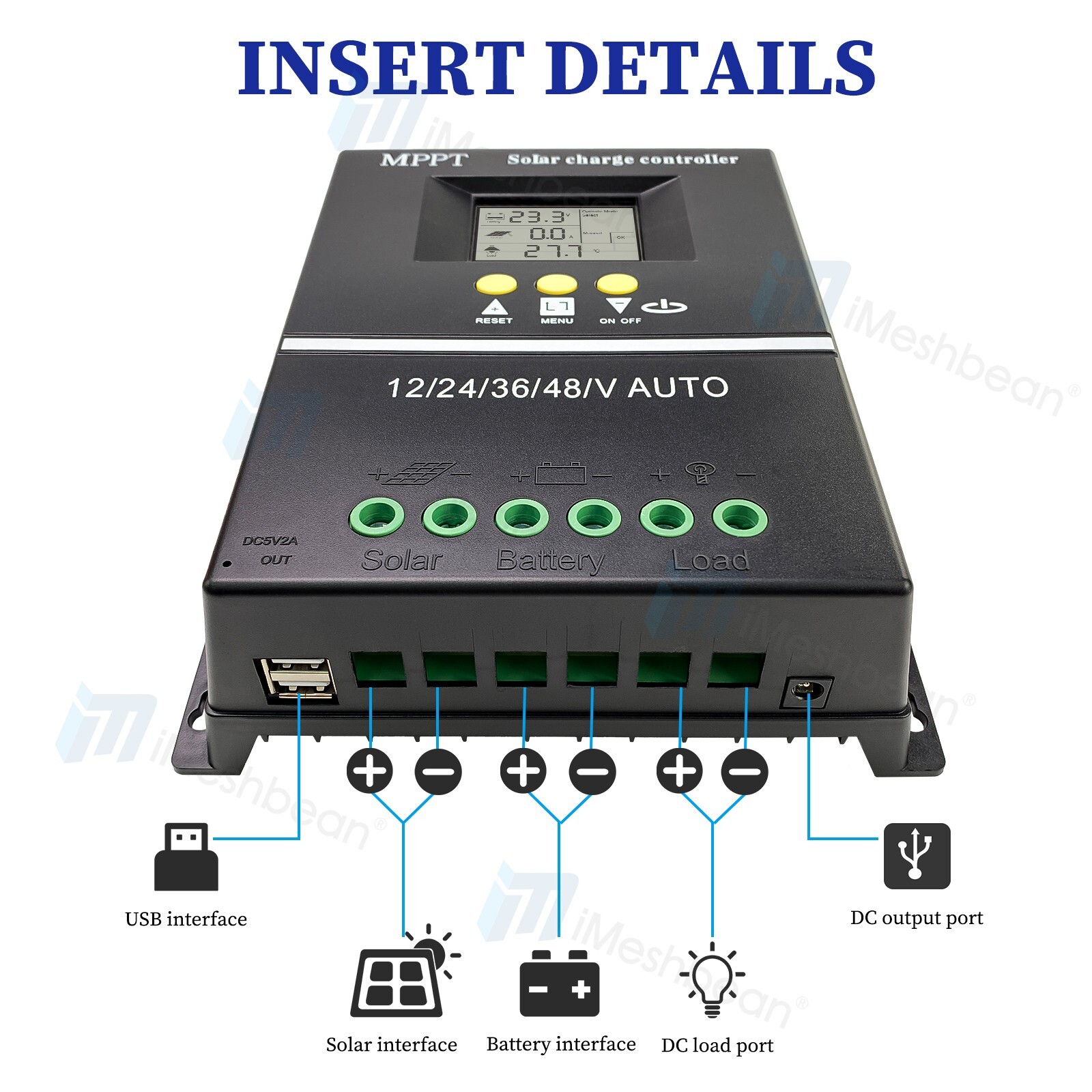 POWLSOJX MPPT 100A 80A 60A Solar Charge Controller 12V 24V 36V 48V Solar Panel Lead Acid/Lithium Battery Regulator Dual USB