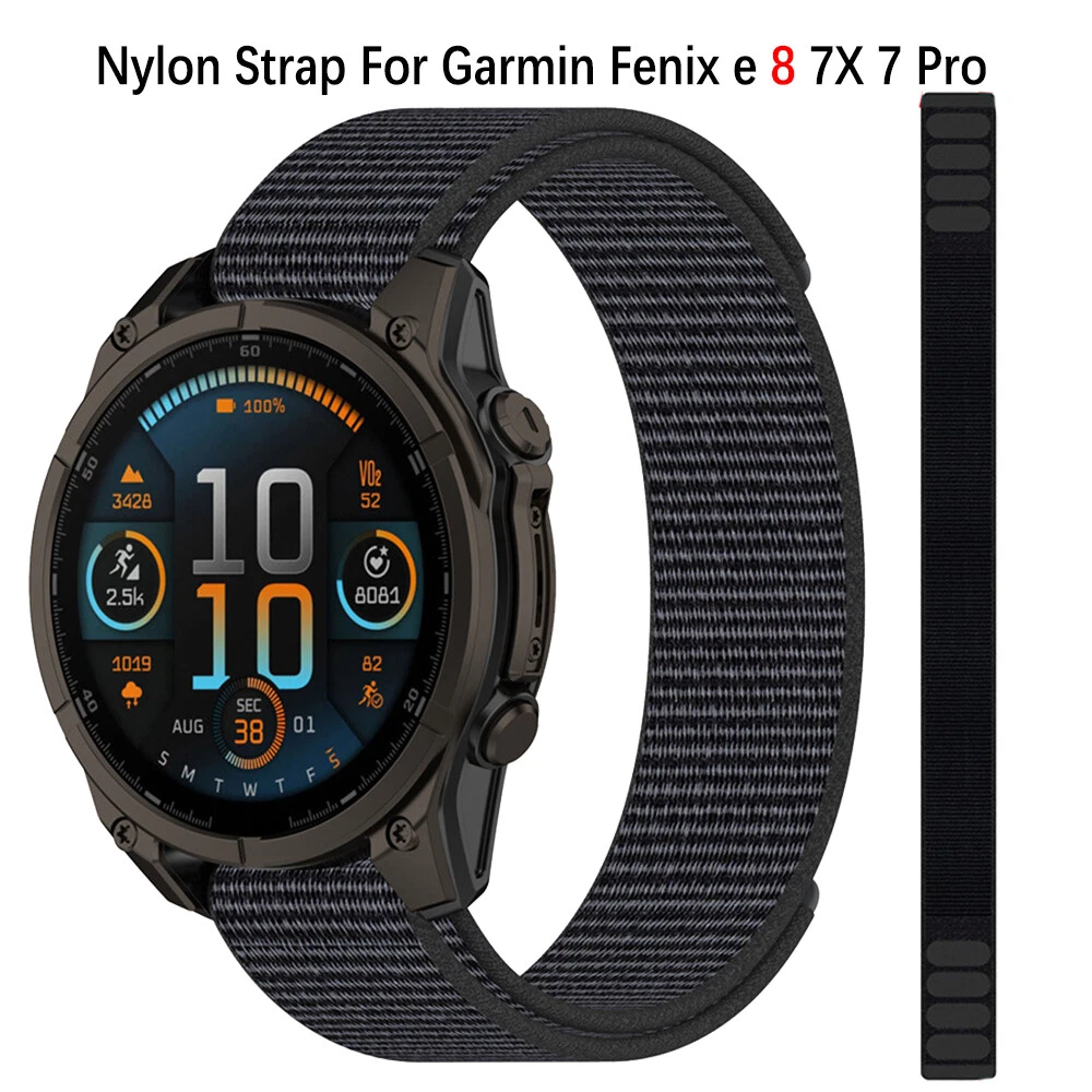 Hook Loop Nylon Band For Garmin Fenix 8 E 7 7X 7S 6 6S 6X 5 5X 3