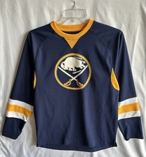 NHL Knights Apparel Buffalo Sabres Hockey Long Sleeve Jersey Shirt Size Medium