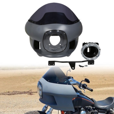 Front Headlight Upper Fairing Cowl Mount & Windshield For Harley Dyna FXDL FXDWG