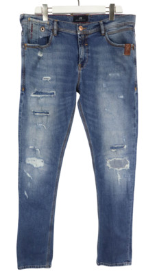 LTB Mid Rise Jeans Men's W36/L34 Blue Slim Zip Fly Fade Effect Distressed