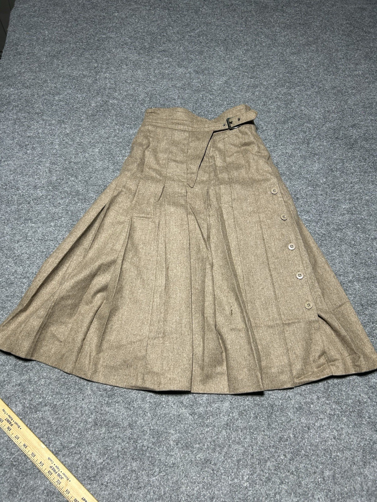Escada, Vtg Escada Wool Pleated High Waisted Skirt Size 36 Made In Germany 80s Read Desc