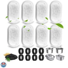 8-Pack Cat Water Fountain Filters & Sponges – 3.2L & 2L Compatible Replacement
