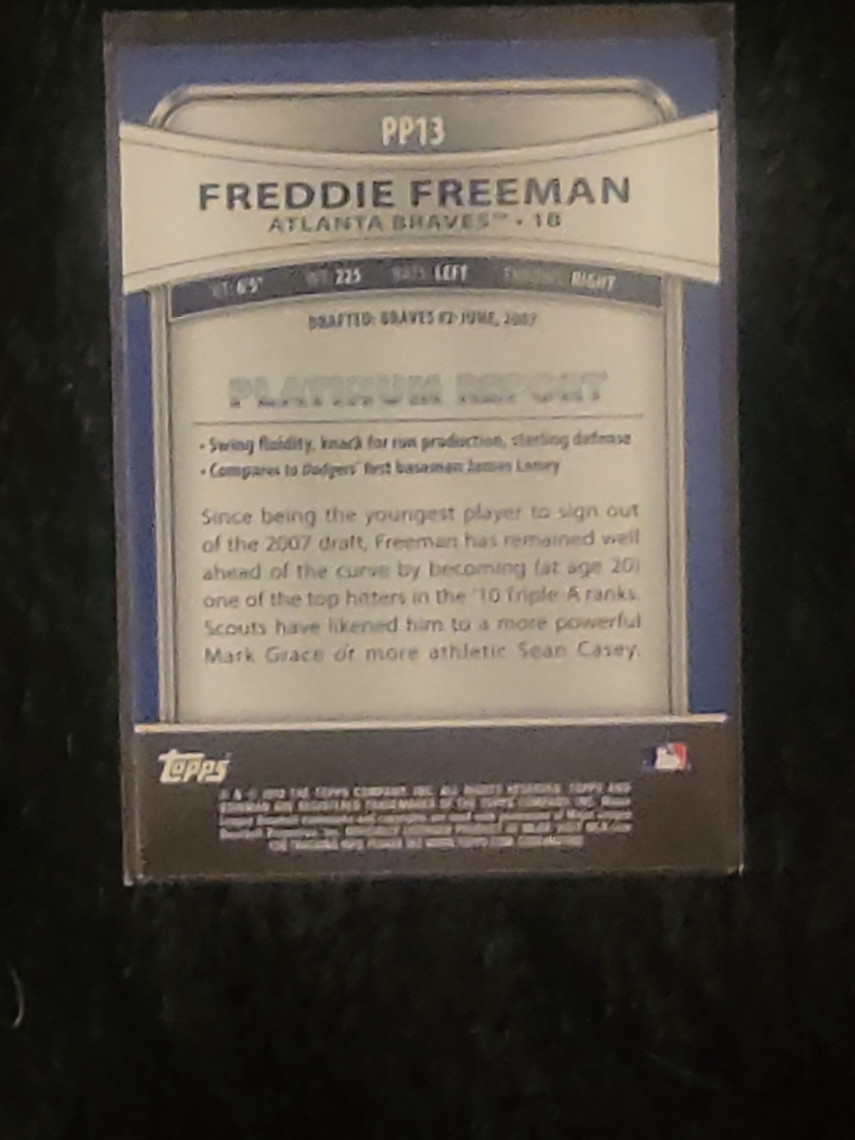  2010 Bowman Freddie Freeman PSA 8 TOP 100 9 Card Rookie Lot #TP24 2010 Platinum view 8