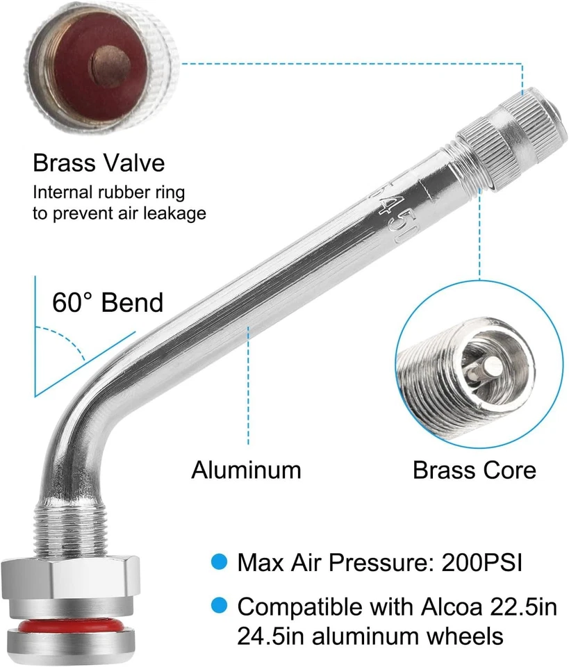 50-400 PACK TR545D Truck Tire Valve Stems for New 22.5 & 24.5 Alcoa Aluminum New - Image 4 of 4