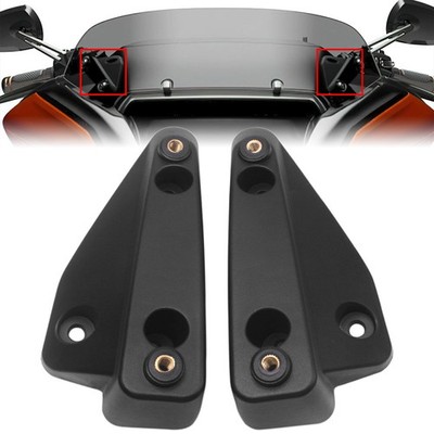 2X Matte Black Windshield Mounting Bracket For Harley Touring Road Glide 2023-26