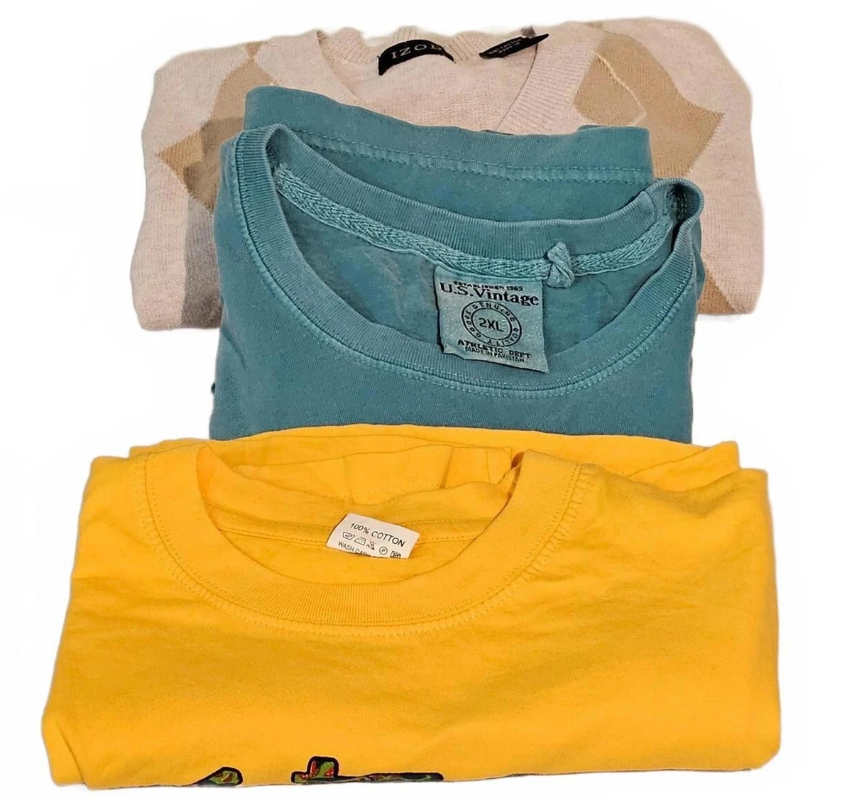 T-shirt Homme IZOD Saltwater - Motif Toucan Jaune Pastel, Taille M, Recto-verso, Neuf Avec étiquettes