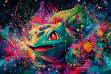 Pokemon Bulbasaur Wall Art Poster 24x36 Anime Gaming Room Bedroom Decor Banner